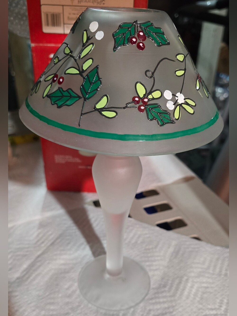 Pfaltzgraff Winterberry Glass Buffet Lighting Vintage